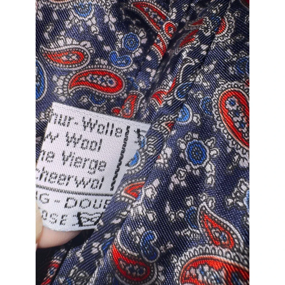 Vintage Prince of Wales Rotterdam Wool Blazer Mens 40M Navy Blue Silk Lined